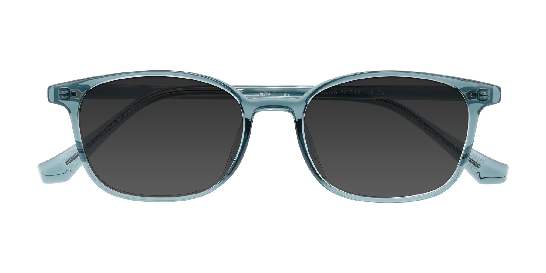 Folded Front of Vivolo in Water Blue with Gray Tinted Lenses
