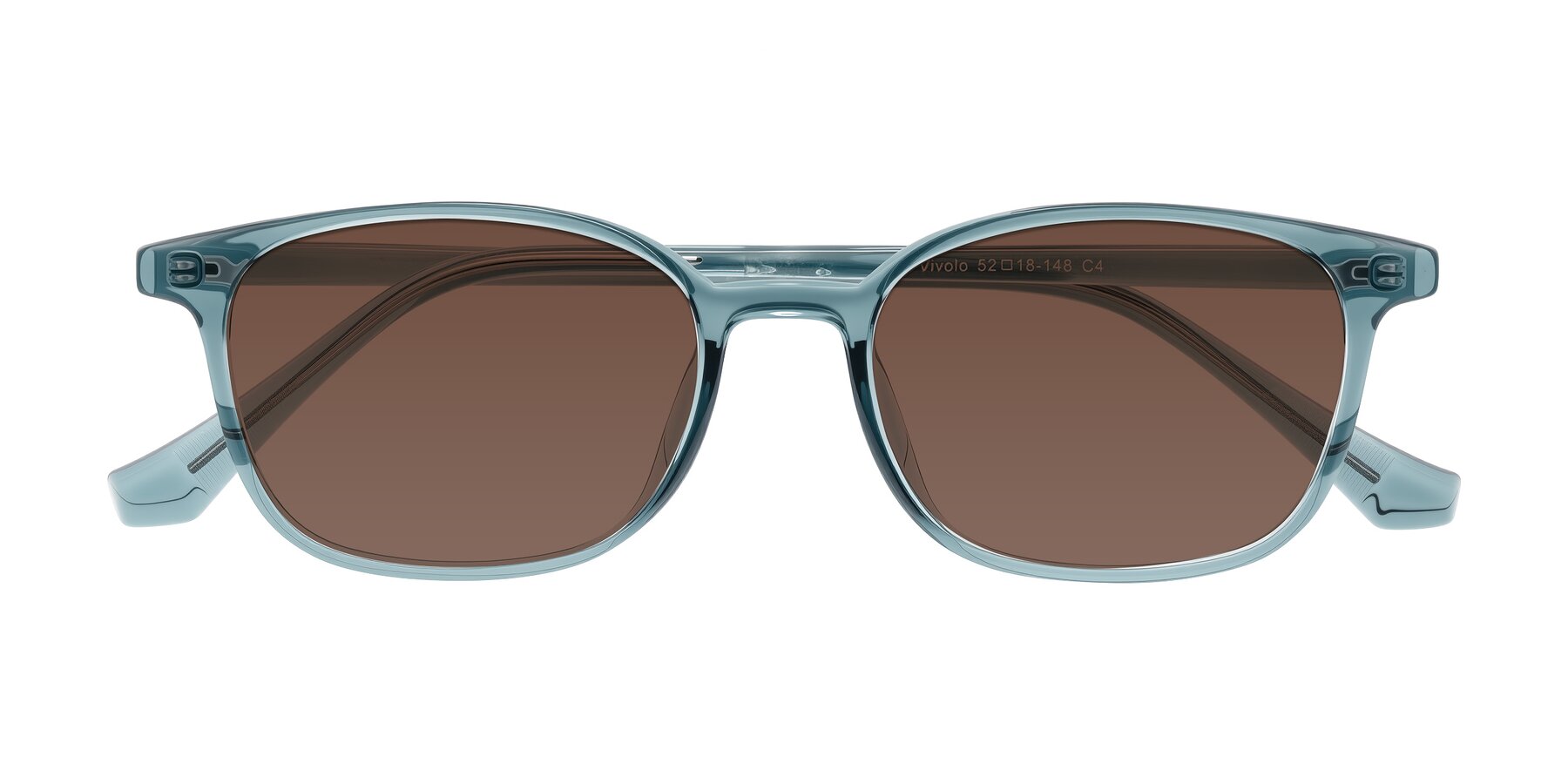Folded Front of Vivolo in Water Blue with Brown Tinted Lenses