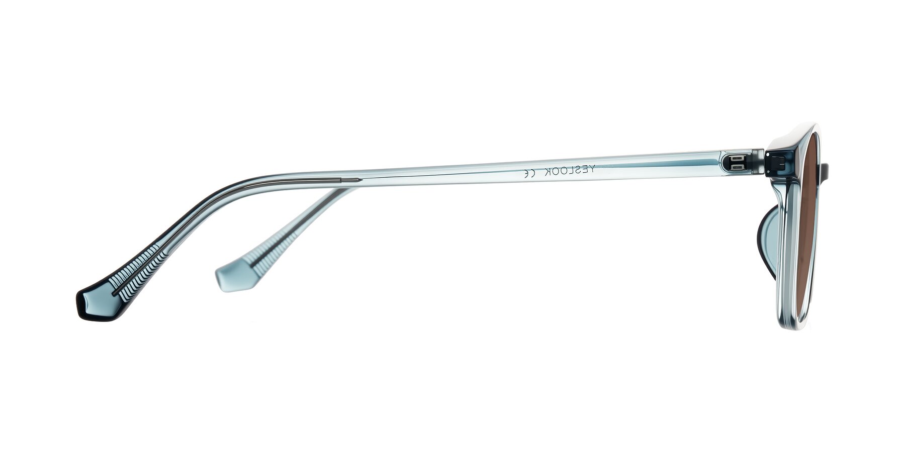 Side of Vivolo in Water Blue with Brown Tinted Lenses