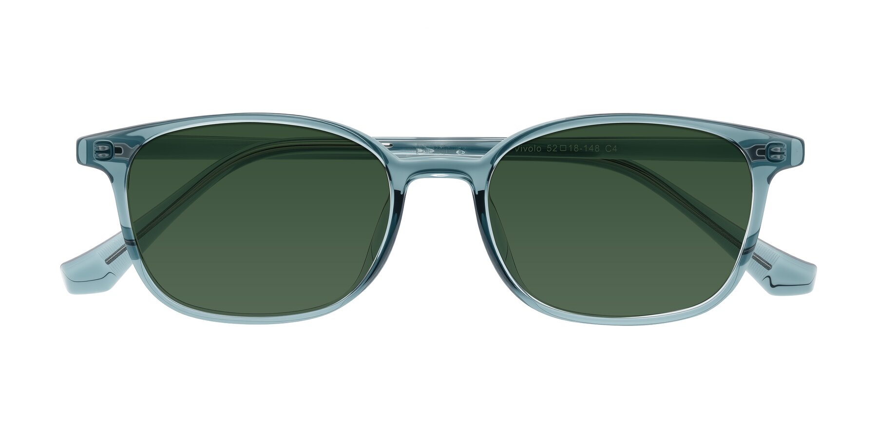 Folded Front of Vivolo in Water Blue with Green Tinted Lenses