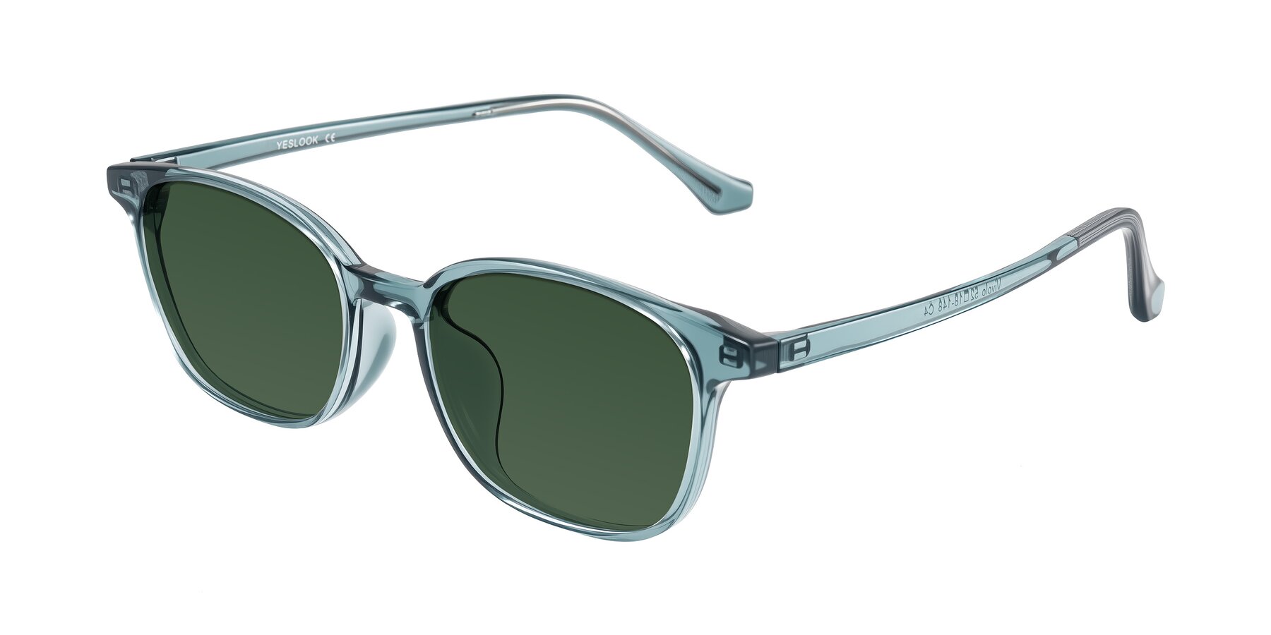 Angle of Vivolo in Water Blue with Green Tinted Lenses