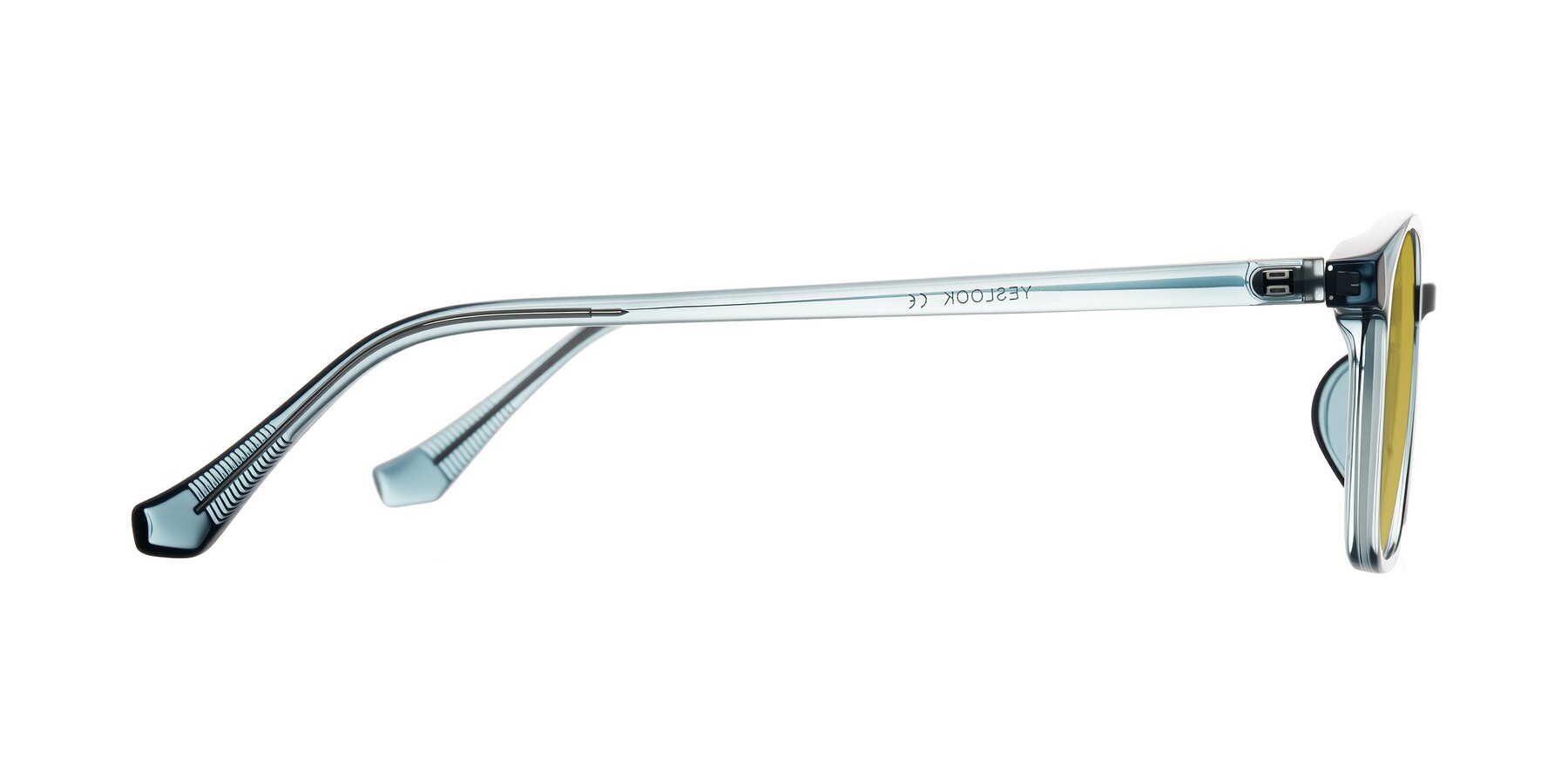 Side of Vivolo in Water Blue with Champagne Tinted Lenses