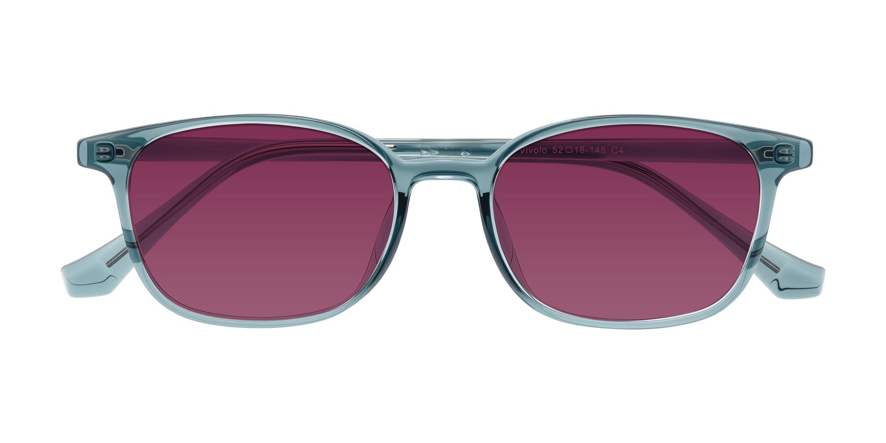 Folded Front of Vivolo in Water Blue with Wine Tinted Lenses