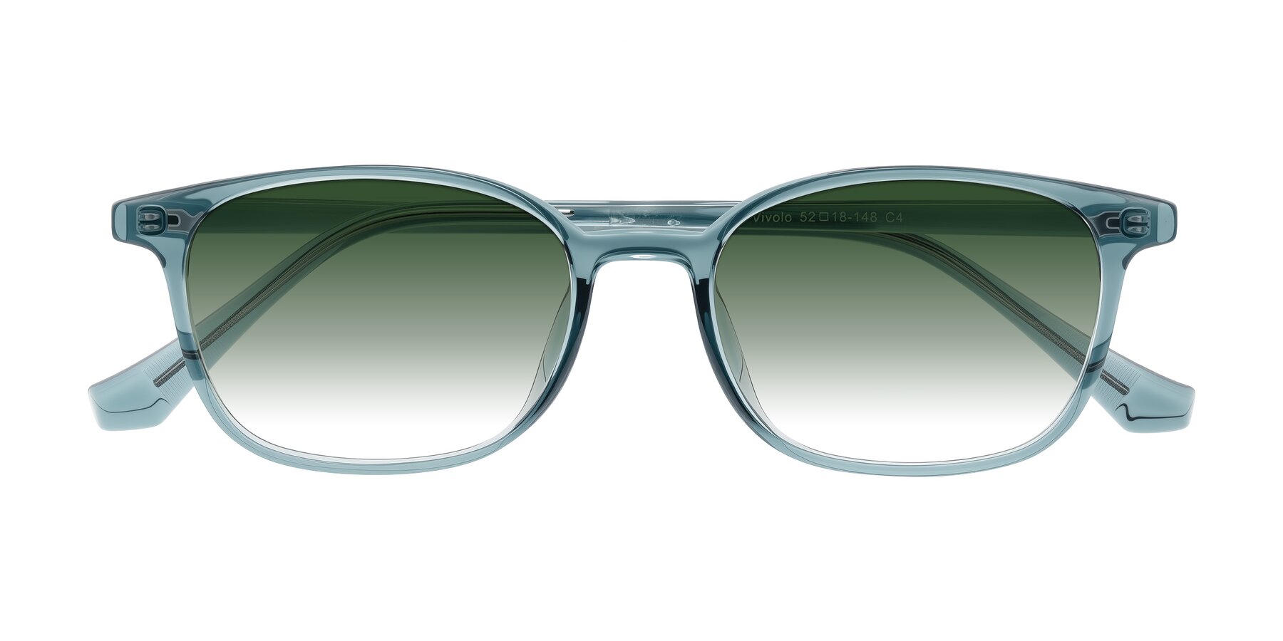 Folded Front of Vivolo in Water Blue with Green Gradient Lenses