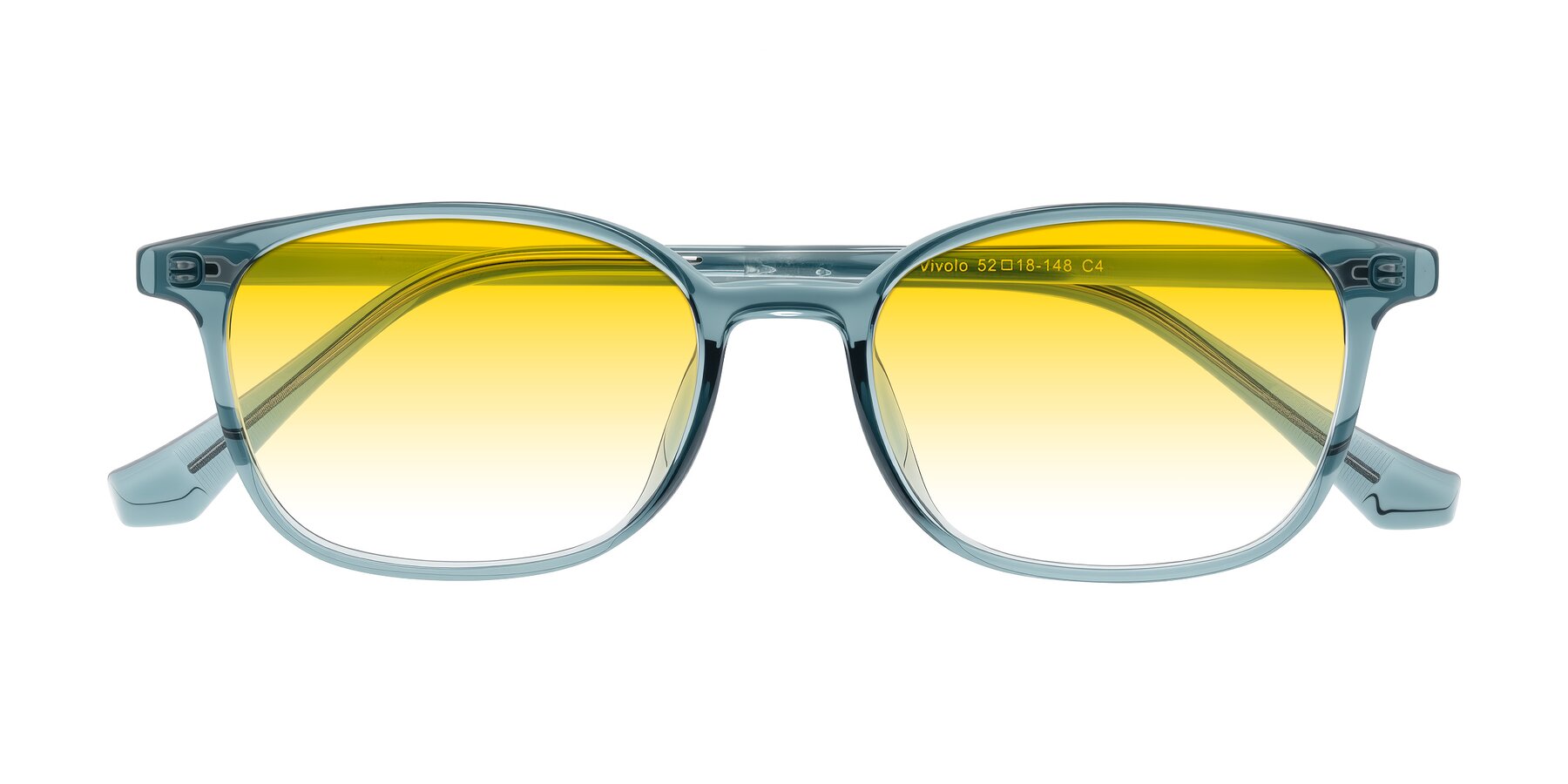 Folded Front of Vivolo in Water Blue with Yellow Gradient Lenses