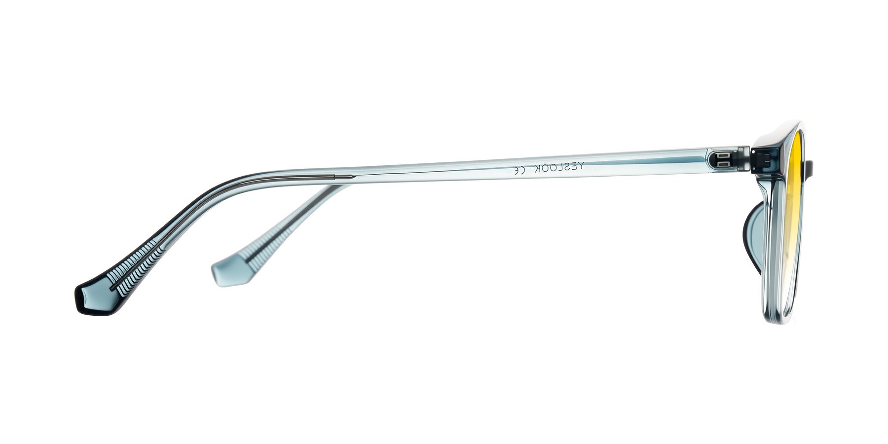 Side of Vivolo in Water Blue with Yellow Gradient Lenses