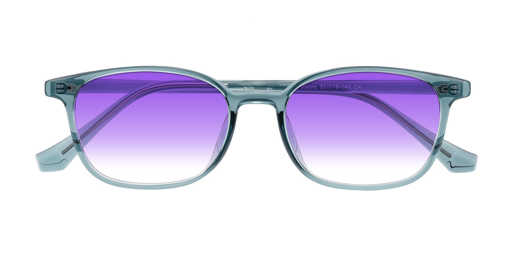 Folded Front of Vivolo in Water Blue with Purple Gradient Lenses