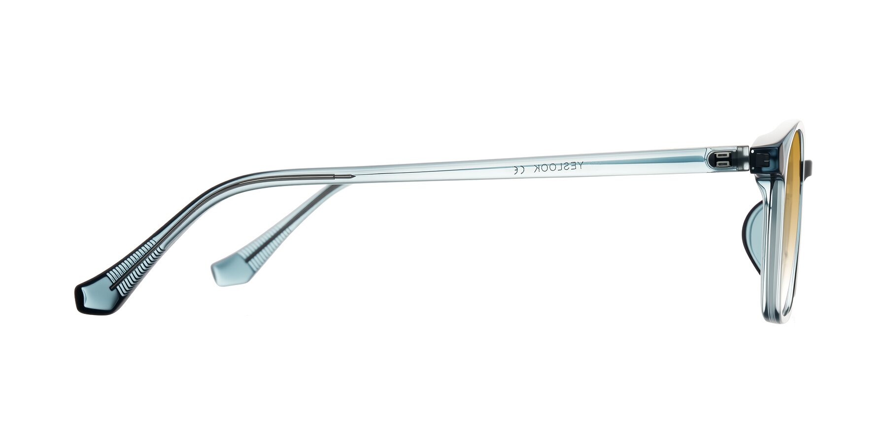 Side of Vivolo in Water Blue with Champagne Gradient Lenses