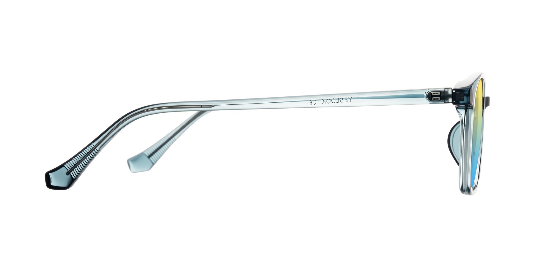 Side of Vivolo in Water Blue with Yellow / Blue Gradient Lenses