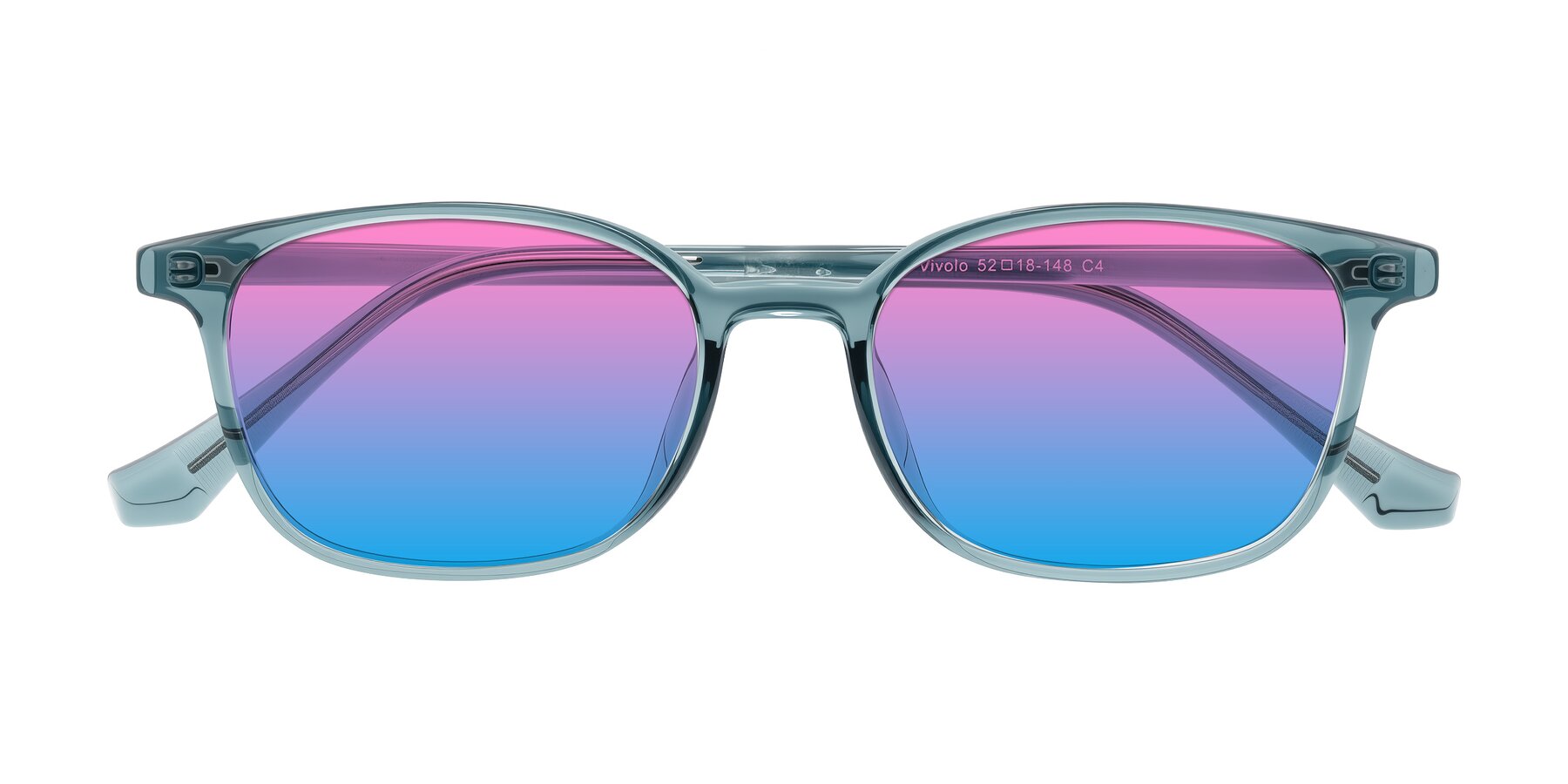 Folded Front of Vivolo in Water Blue with Pink / Blue Gradient Lenses