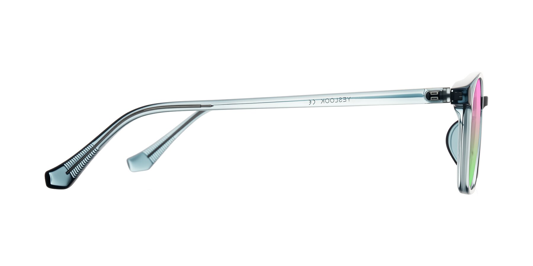 Side of Vivolo in Water Blue with Pink / Green Gradient Lenses