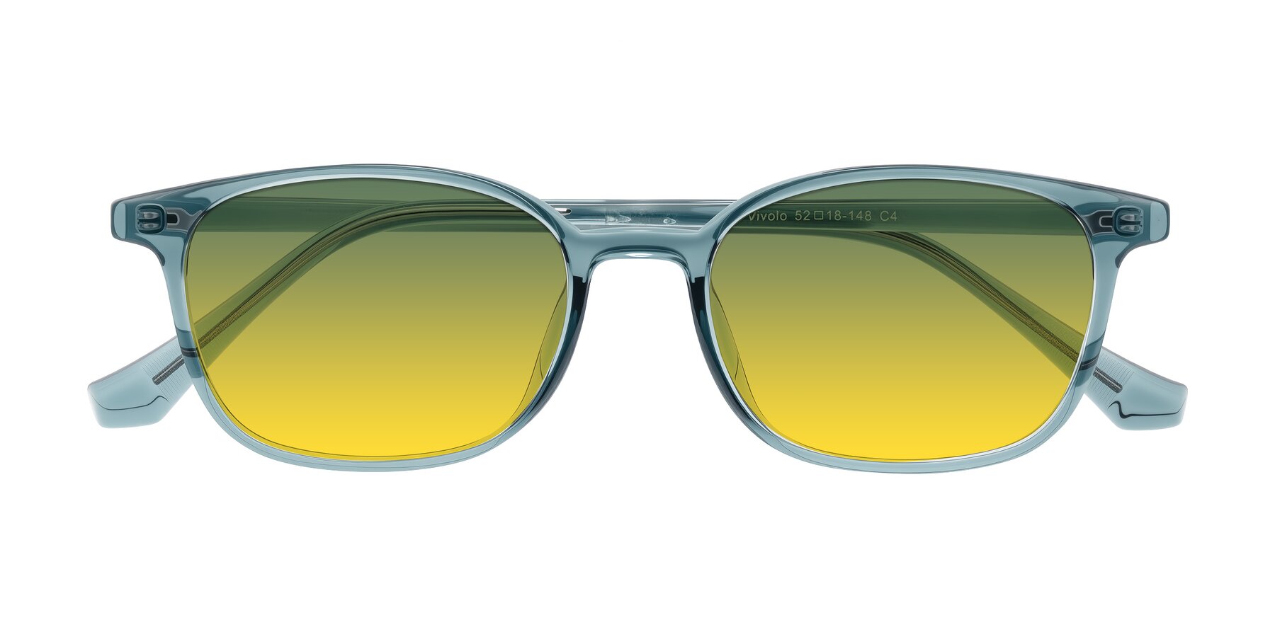 Folded Front of Vivolo in Water Blue with Green / Yellow Gradient Lenses