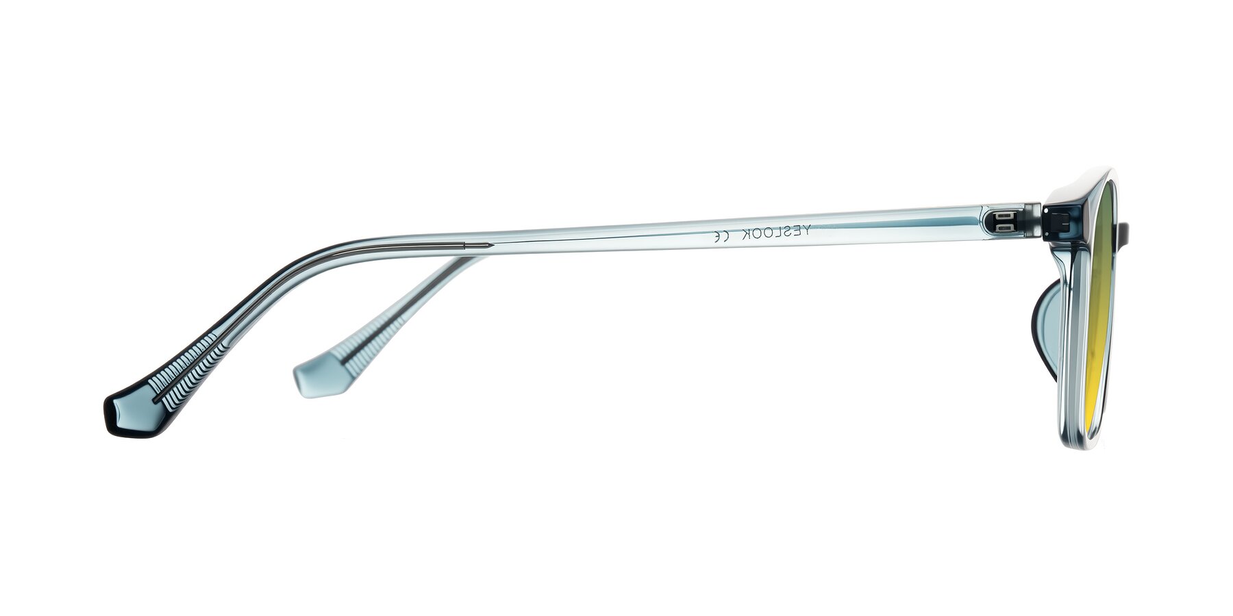 Side of Vivolo in Water Blue with Green / Yellow Gradient Lenses