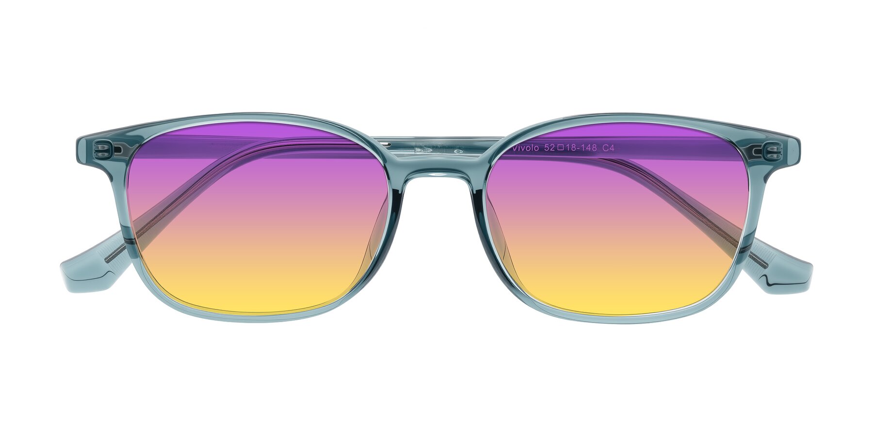 Folded Front of Vivolo in Water Blue with Purple / Yellow Gradient Lenses