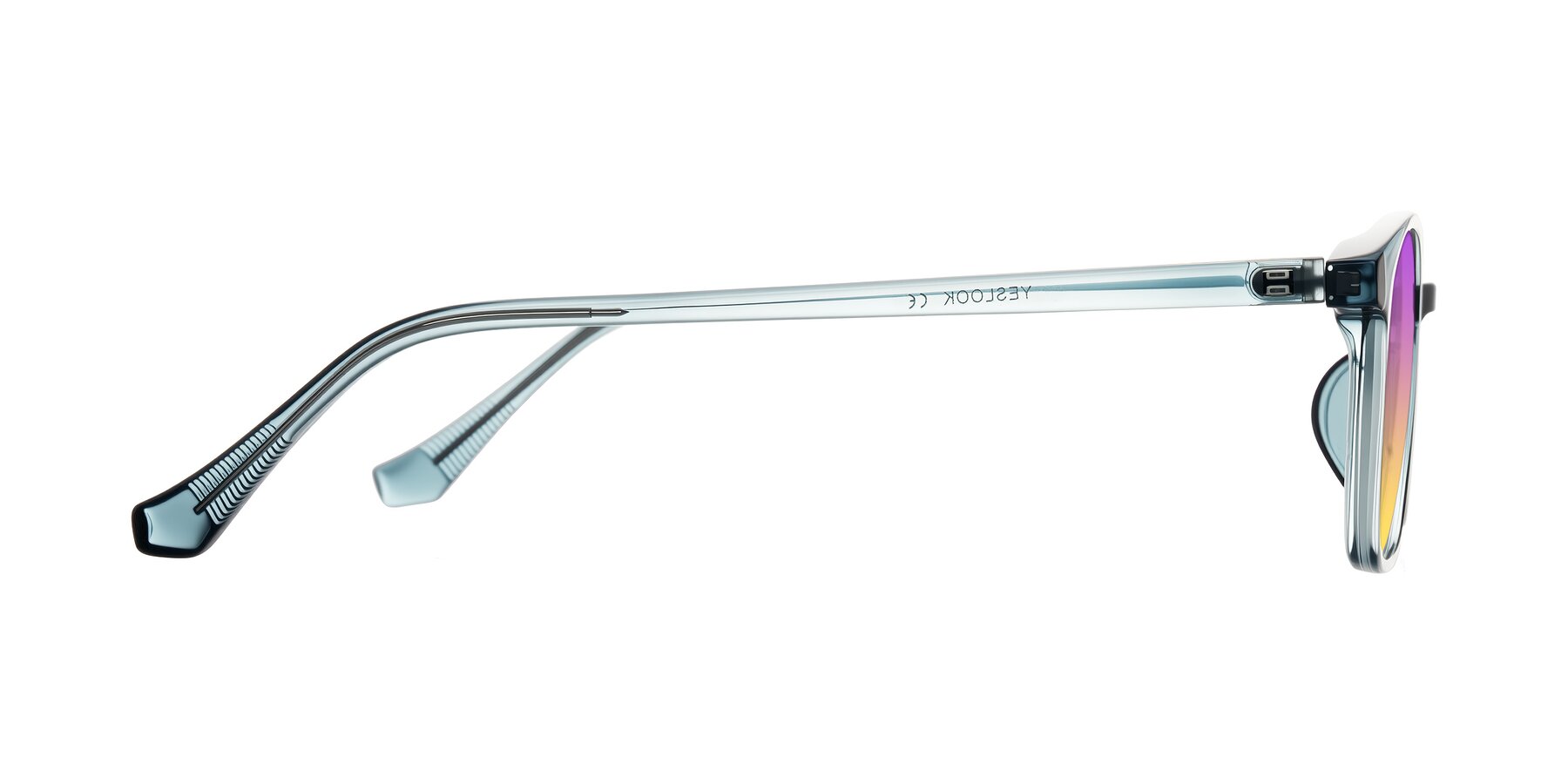 Side of Vivolo in Water Blue with Purple / Yellow Gradient Lenses