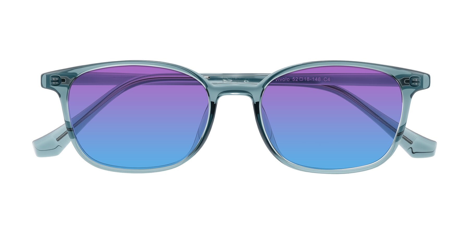 Folded Front of Vivolo in Water Blue with Purple / Blue Gradient Lenses