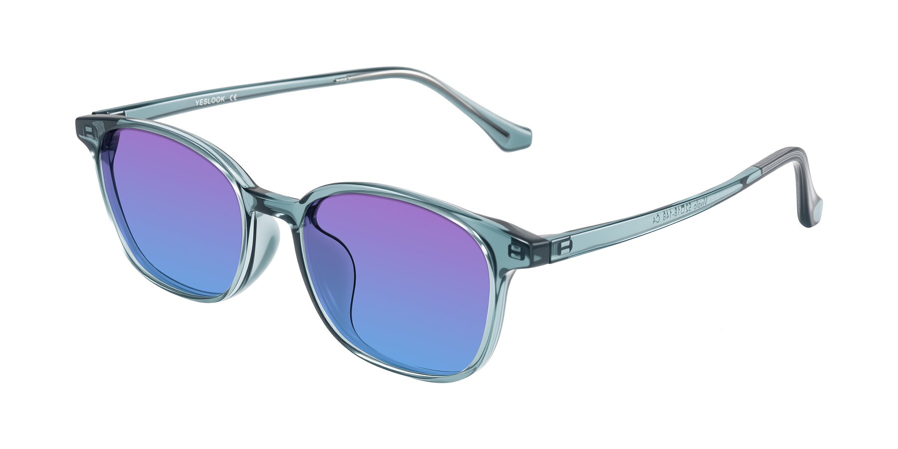 Angle of Vivolo in Water Blue with Purple / Blue Gradient Lenses