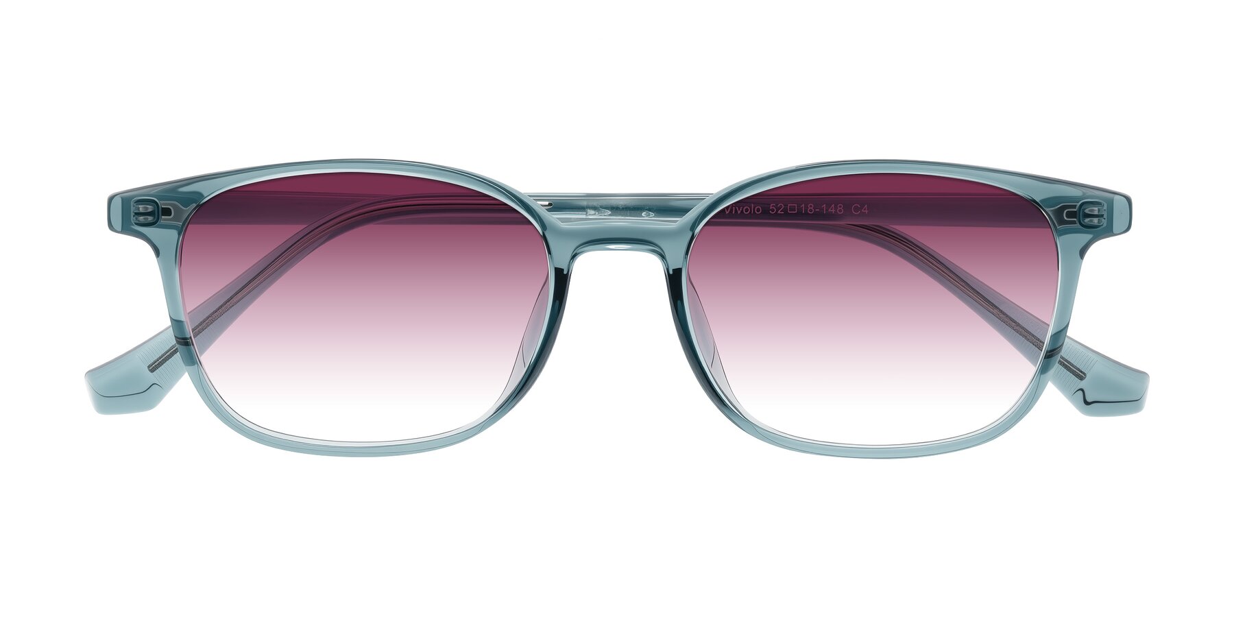Folded Front of Vivolo in Water Blue with Wine Gradient Lenses