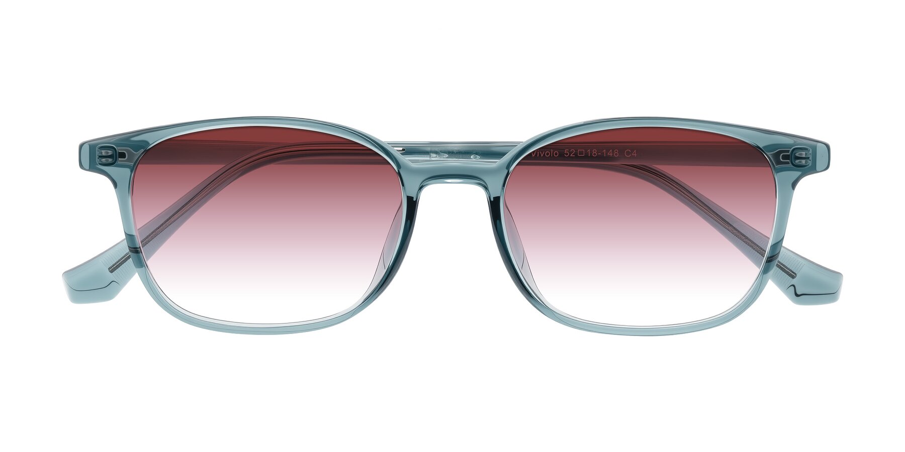 Folded Front of Vivolo in Water Blue with Garnet Gradient Lenses