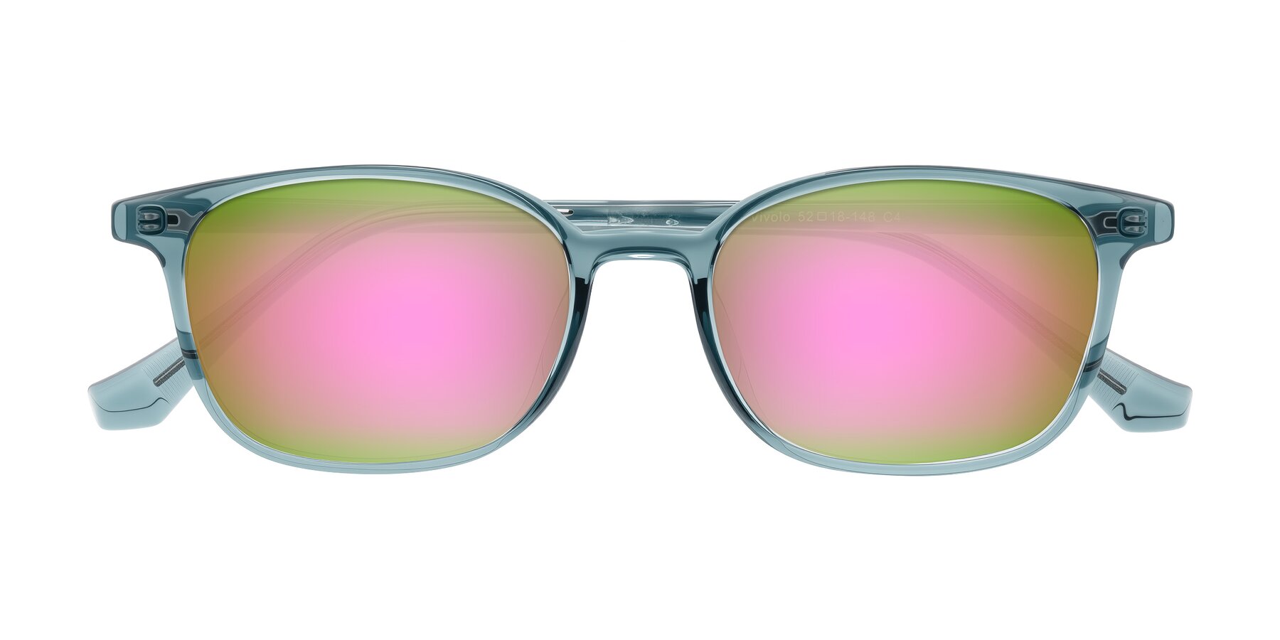 Folded Front of Vivolo in Water Blue with Pink Mirrored Lenses