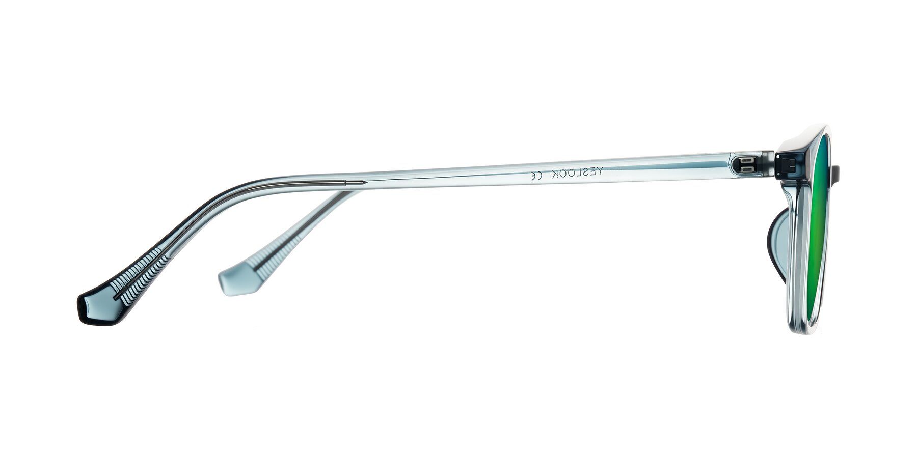 Side of Vivolo in Water Blue with Green Mirrored Lenses