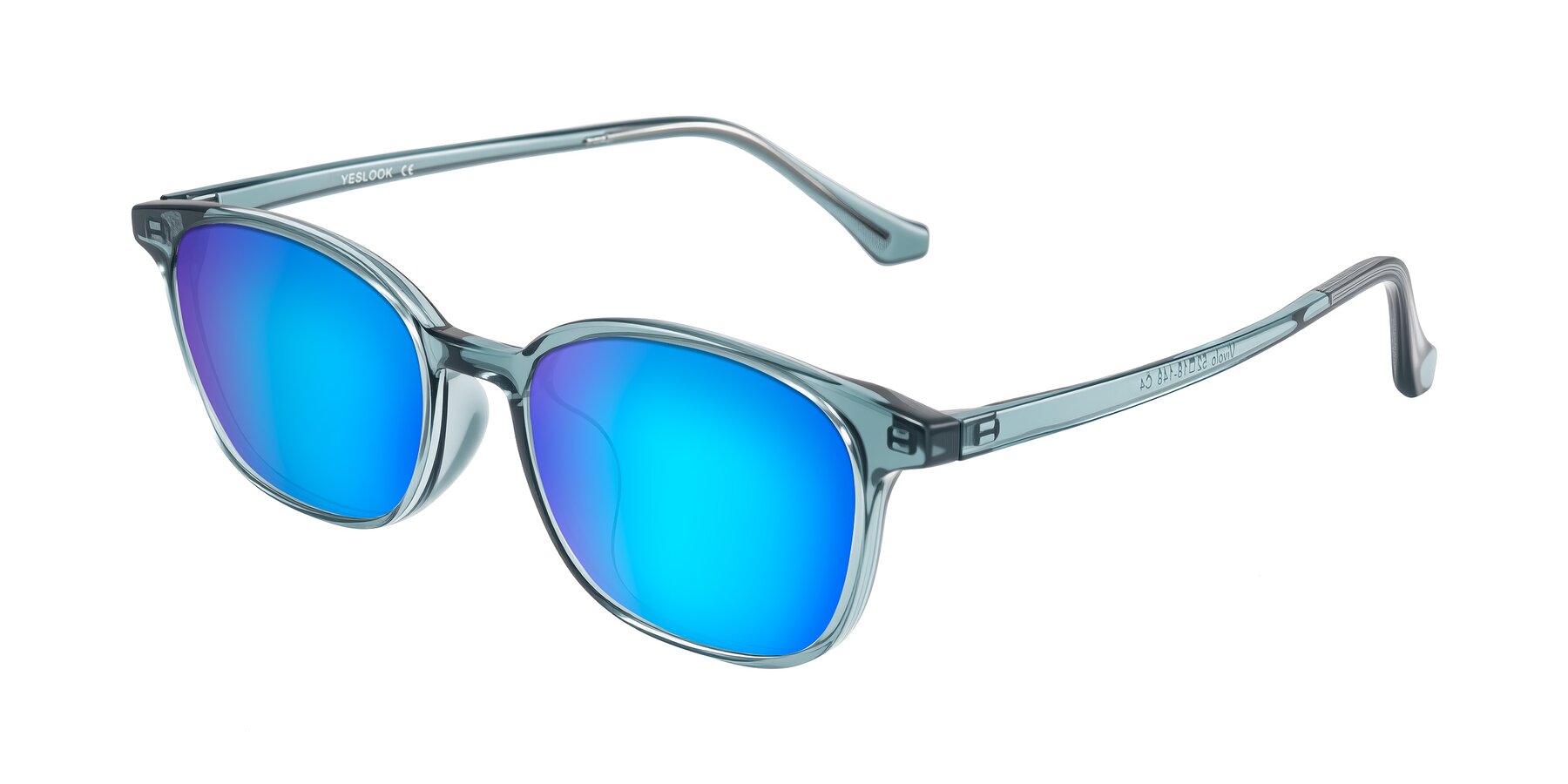 Angle of Vivolo in Water Blue with Blue Mirrored Lenses