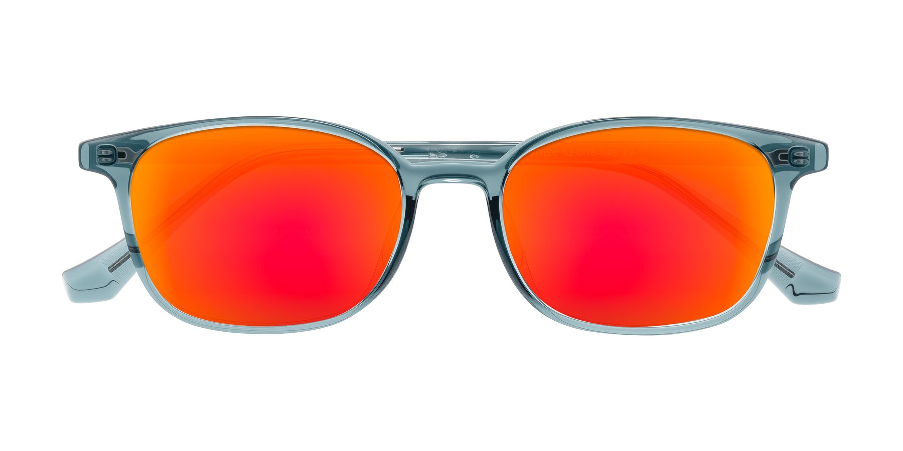 Folded Front of Vivolo in Water Blue with Red Gold Mirrored Lenses