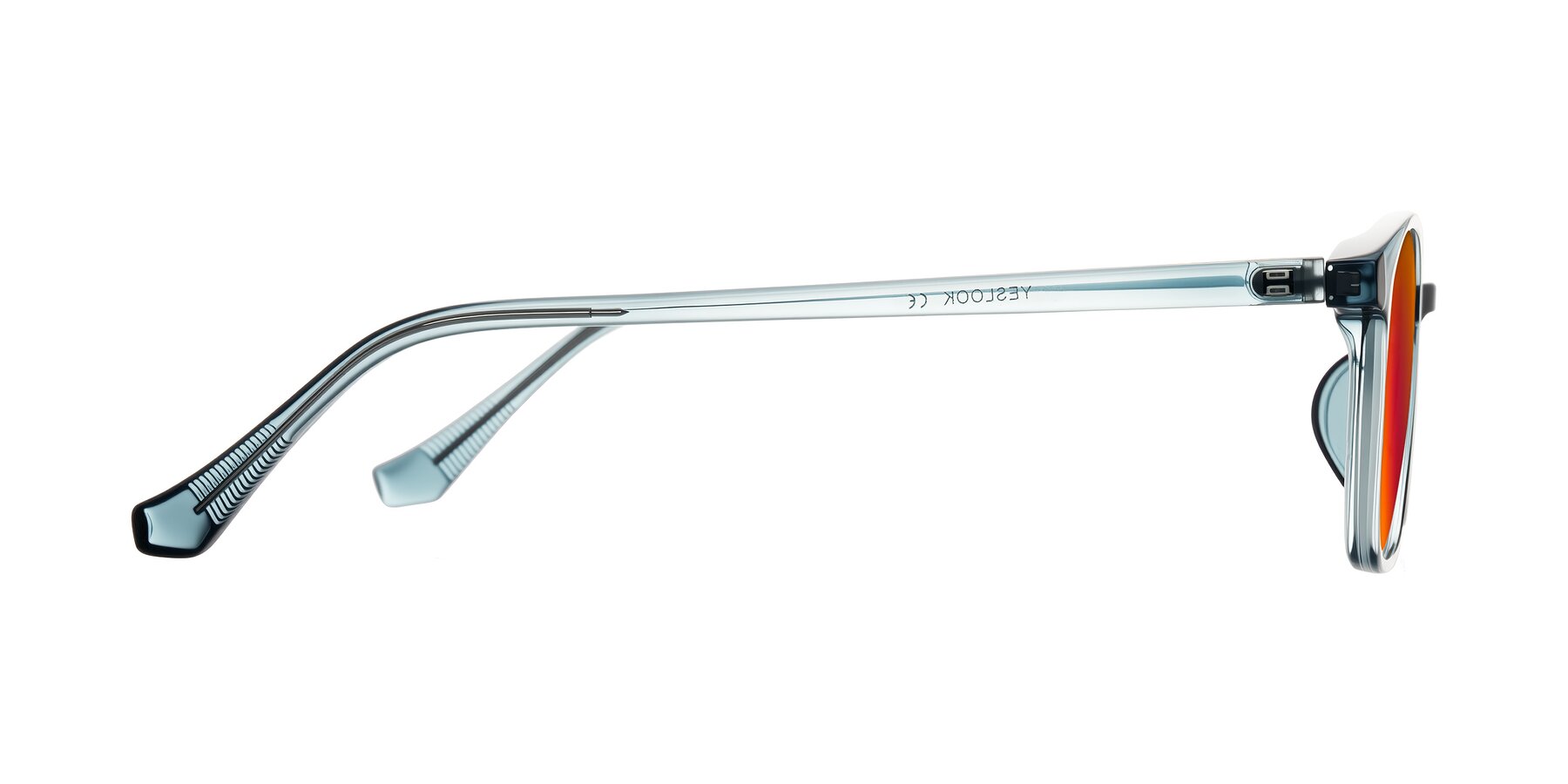 Side of Vivolo in Water Blue with Red Gold Mirrored Lenses