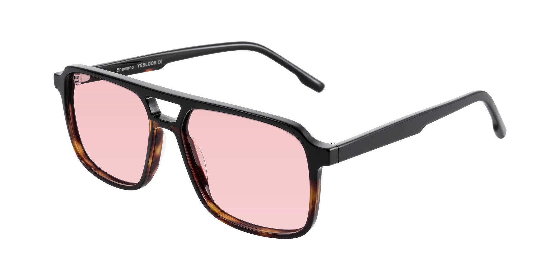 Angle of Shawano in Black/Tortoise with Light Garnet Tinted Lenses