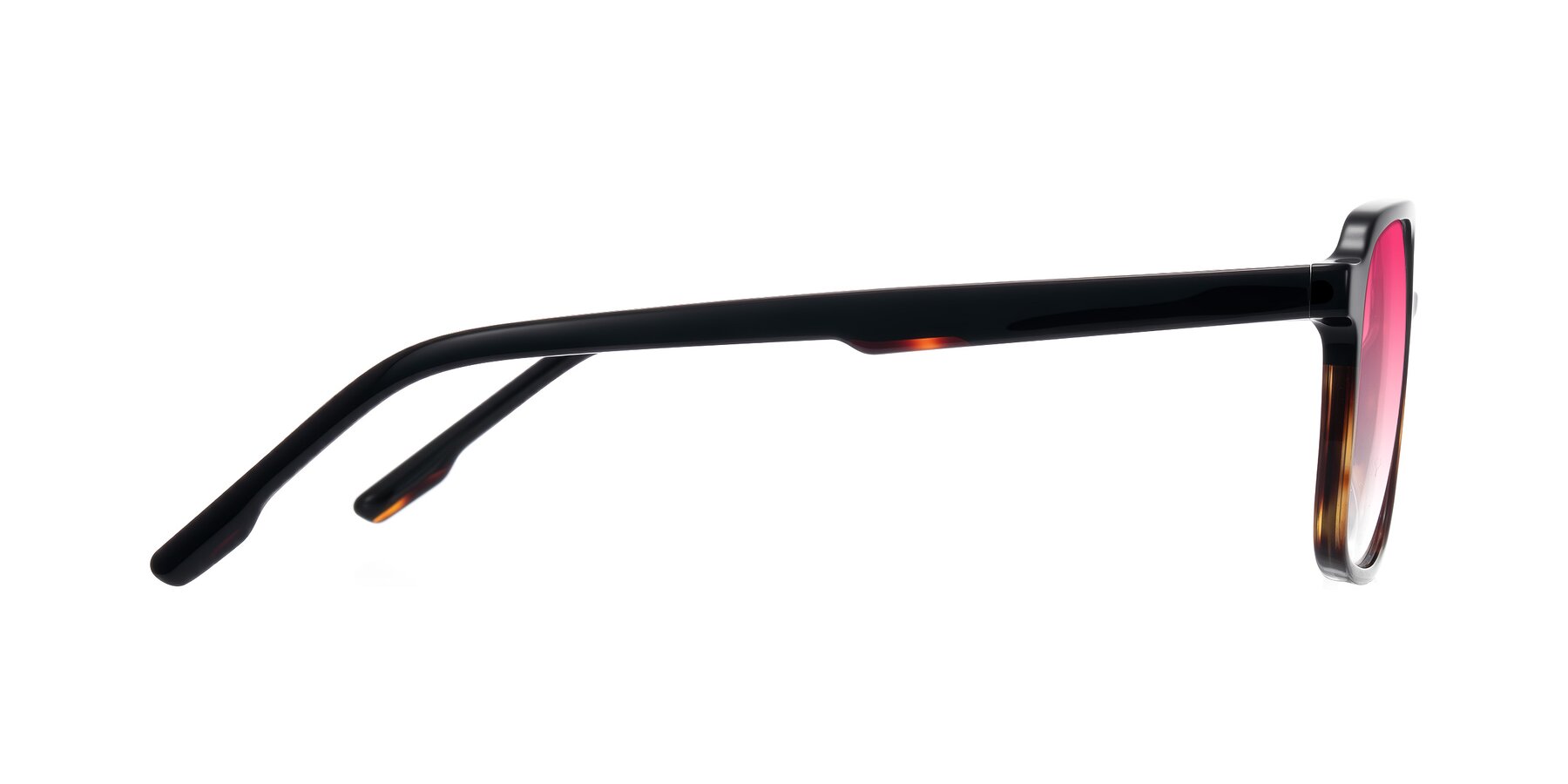 Side of Shawano in Black/Tortoise with Pink Gradient Lenses