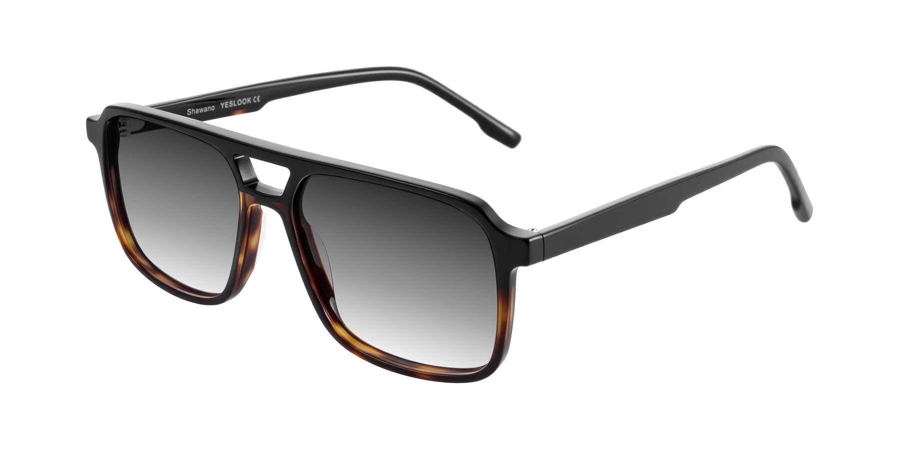 Angle of Shawano in Black/Tortoise with Gray Gradient Lenses