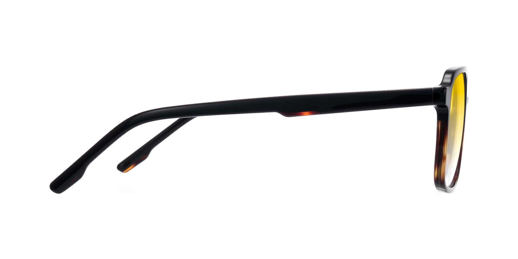 Side of Shawano in Black/Tortoise with Yellow Gradient Lenses