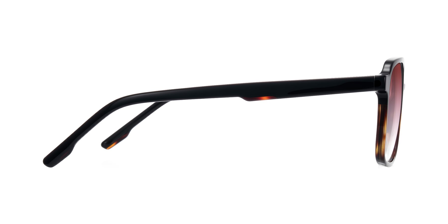 Side of Shawano in Black/Tortoise with Garnet Gradient Lenses