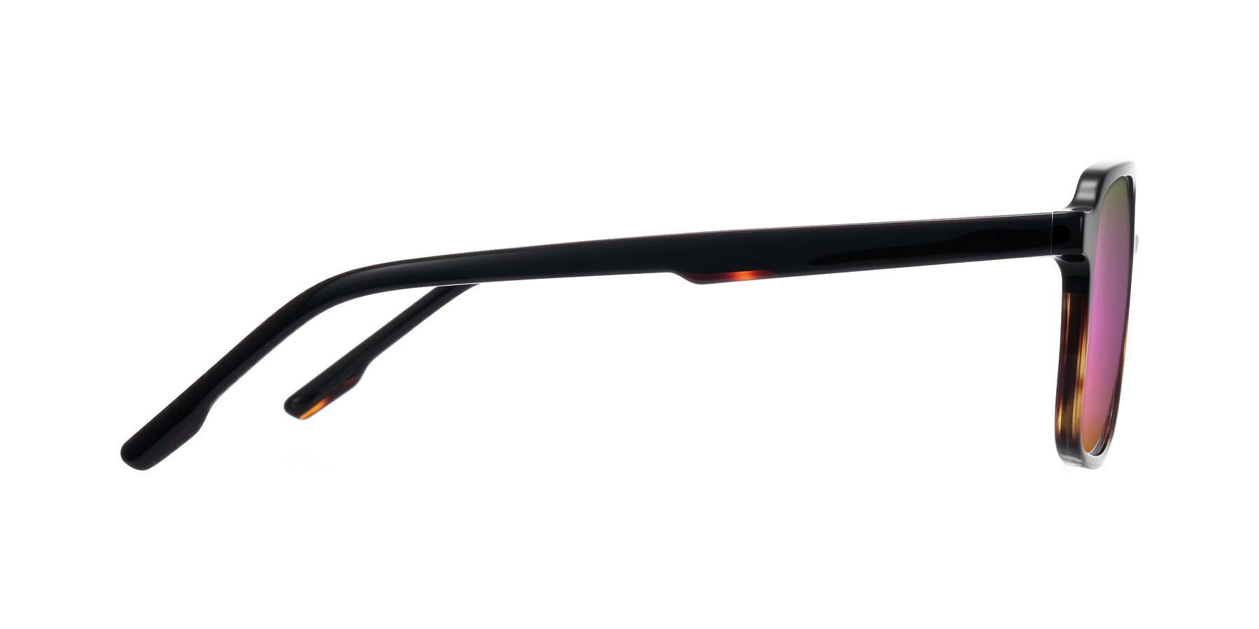 Side of Shawano in Black/Tortoise with Pink Mirrored Lenses
