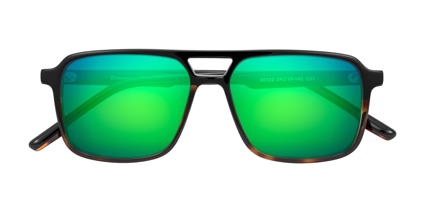 Shawano - Black/Tortoise Flash Mirrored Sunglasses