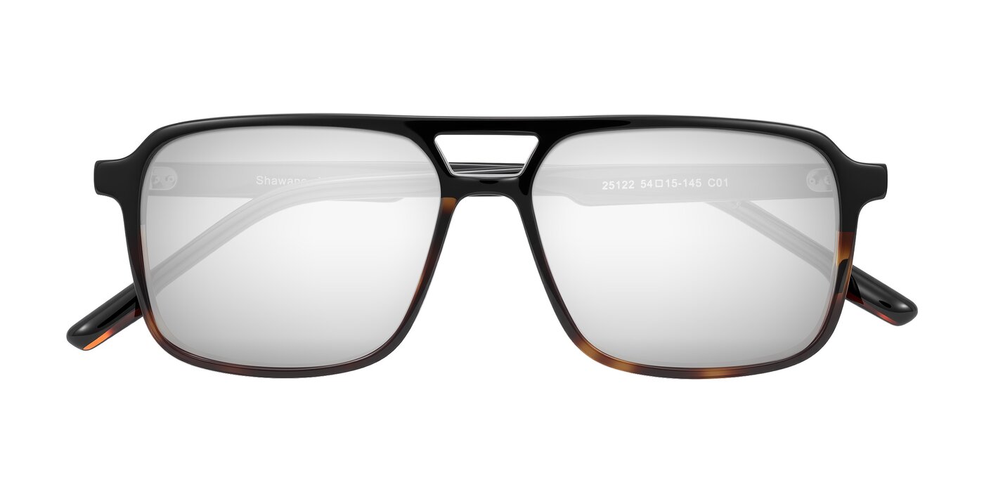 Shawano - Black/Tortoise Flash Mirrored Sunglasses