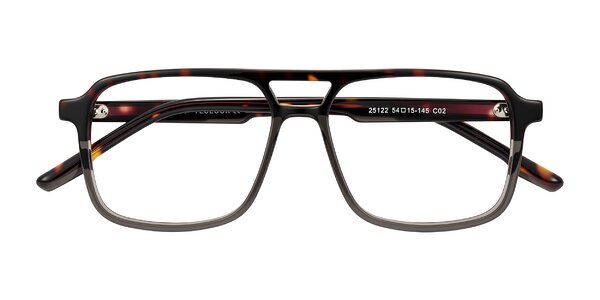 Front of Shawano in Tortoise/Transparent Gray