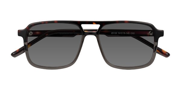 Front of Shawano in Tortoise/Transparent Gray