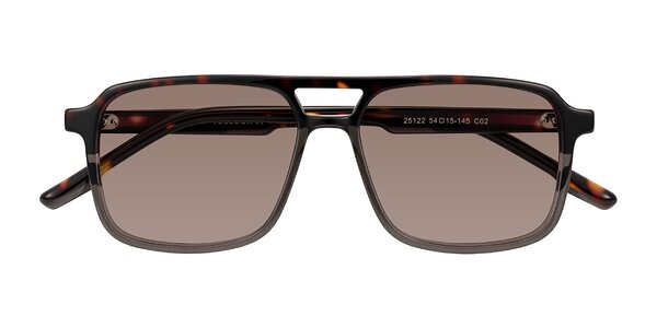 Front of Shawano in Tortoise/Transparent Gray