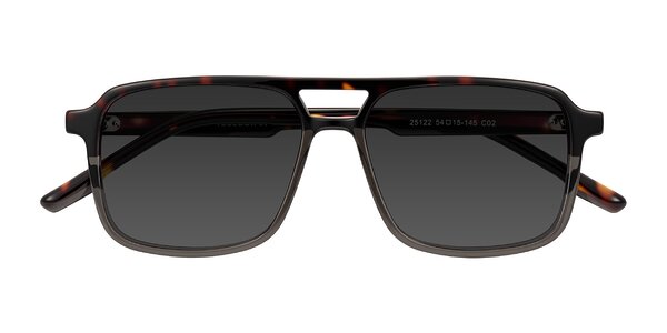 Front of Shawano in Tortoise/Transparent Gray