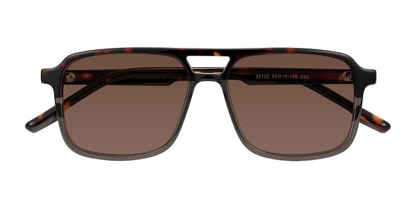 Front of Shawano in Tortoise/Transparent Gray