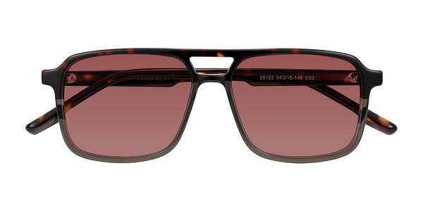 Front of Shawano in Tortoise/Transparent Gray