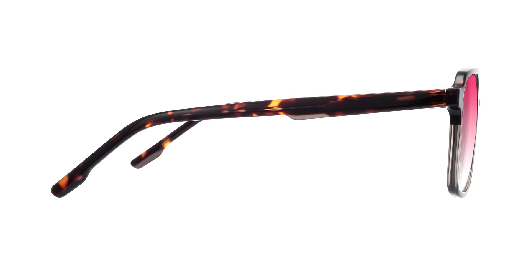 Side of Shawano in Tortoise/Transparent Gray with Pink Gradient Lenses