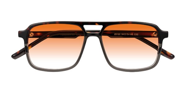 Front of Shawano in Tortoise/Transparent Gray