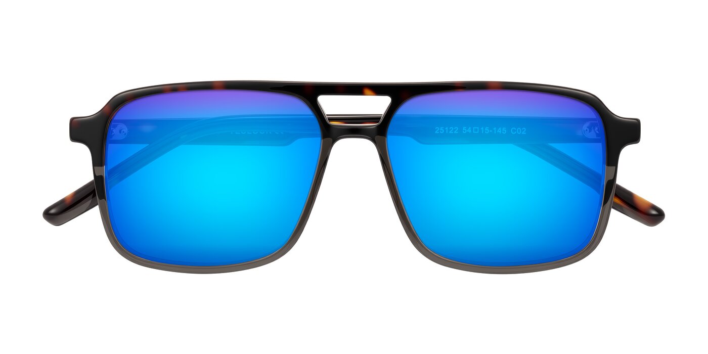 Shawano - Tortoise/Transparent Gray Flash Mirrored Sunglasses