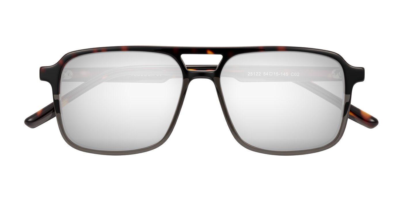 Shawano - Tortoise/Transparent Gray Flash Mirrored Sunglasses