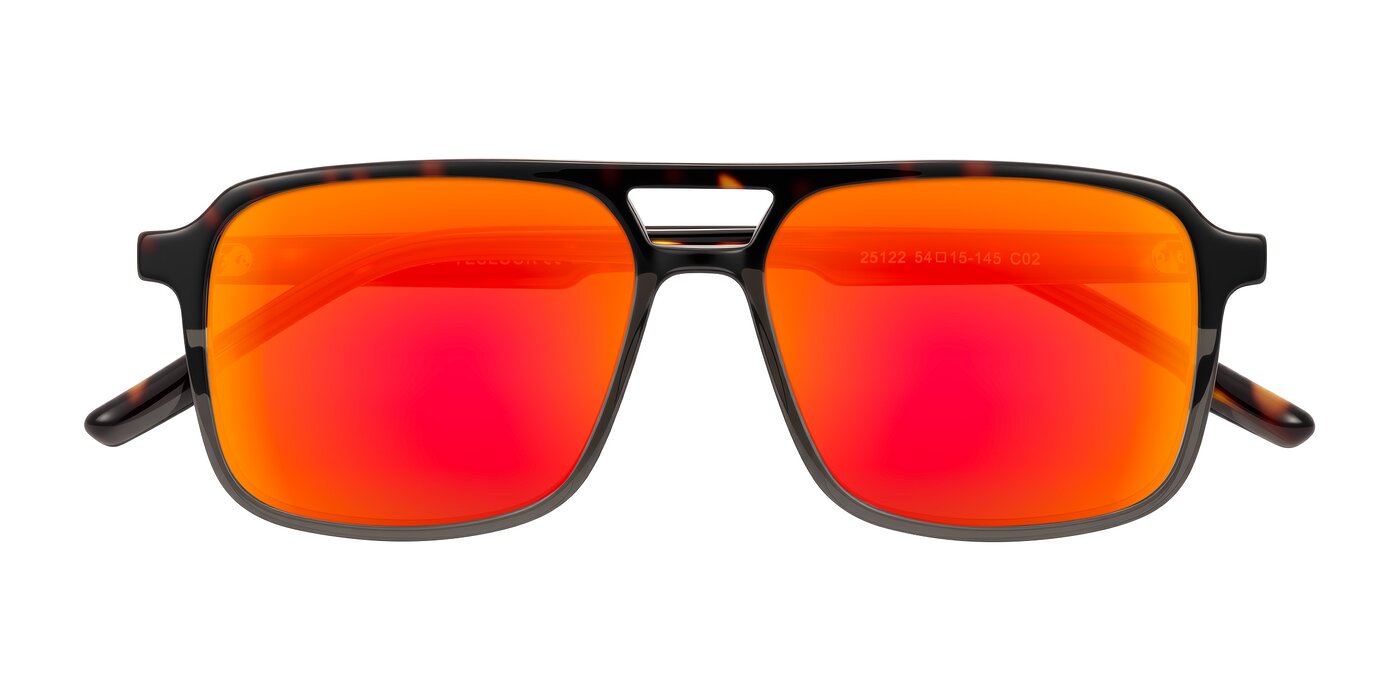 Shawano - Tortoise/Transparent Gray Flash Mirrored Sunglasses