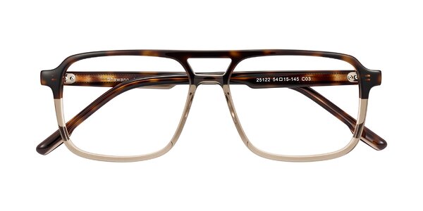 Front of Shawano in Tortoise/Transparent Brown