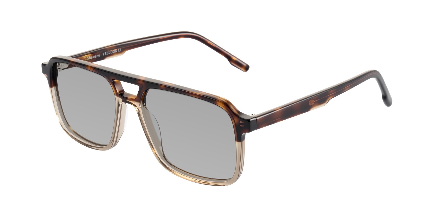 Angle of Shawano in Tortoise/Transparent Brown with Light Gray Tinted Lenses