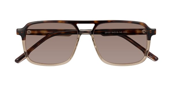 Front of Shawano in Tortoise/Transparent Brown